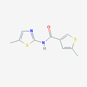 molecular formula C10H10N2OS2 B4836183 5-methyl-N-(5-methyl-1,3-thiazol-2-yl)-3-thiophenecarboxamide 