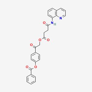 molecular formula C28H22N2O6 B4836201 4-(2-{[4-oxo-4-(8-quinolinylamino)butanoyl]oxy}acetyl)phenyl benzoate 