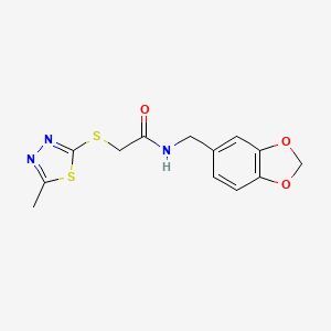 N-(1,3-benzodioxol-5-ylmethyl)-2-[(5-methyl-1,3,4-thiadiazol-2-yl)thio]acetamide