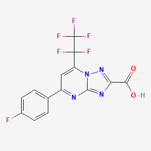 molecular formula C14H6F6N4O2 B4836214 5-(4-fluorophenyl)-7-(pentafluoroethyl)[1,2,4]triazolo[1,5-a]pyrimidine-2-carboxylic acid 