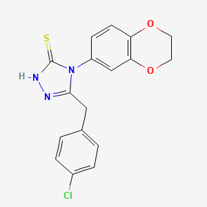 molecular formula C17H14ClN3O2S B4836247 5-(4-chlorobenzyl)-4-(2,3-dihydro-1,4-benzodioxin-6-yl)-4H-1,2,4-triazole-3-thiol 