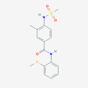 molecular formula C16H18N2O3S2 B4836274 3-methyl-4-[(methylsulfonyl)amino]-N-[2-(methylthio)phenyl]benzamide 