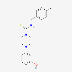 molecular formula C19H23N3OS B4836294 4-(3-hydroxyphenyl)-N-(4-methylbenzyl)-1-piperazinecarbothioamide 