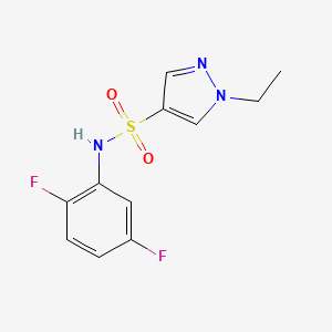 molecular formula C11H11F2N3O2S B4836306 N-(2,5-difluorophenyl)-1-ethyl-1H-pyrazole-4-sulfonamide 