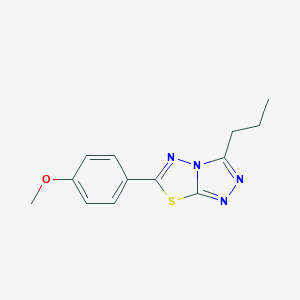 molecular formula C13H14N4OS B483631 6-(4-Methoxyphenyl)-3-propyl[1,2,4]triazolo[3,4-b][1,3,4]thiadiazole CAS No. 438474-91-0