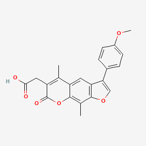 molecular formula C22H18O6 B4836313 [3-(4-methoxyphenyl)-5,9-dimethyl-7-oxo-7H-furo[3,2-g]chromen-6-yl]acetic acid 