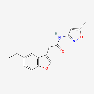 molecular formula C16H16N2O3 B4836314 2-(5-ethyl-1-benzofuran-3-yl)-N-(5-methyl-3-isoxazolyl)acetamide 