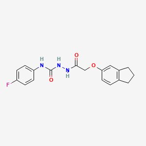 molecular formula C18H18FN3O3 B4836338 2-[(2,3-dihydro-1H-inden-5-yloxy)acetyl]-N-(4-fluorophenyl)hydrazinecarboxamide 