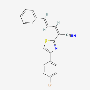 molecular formula C20H13BrN2S B4836348 2-[4-(4-bromophenyl)-1,3-thiazol-2-yl]-5-phenyl-2,4-pentadienenitrile 