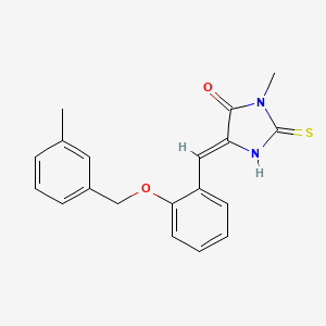 molecular formula C19H18N2O2S B4836349 3-methyl-5-{2-[(3-methylbenzyl)oxy]benzylidene}-2-thioxo-4-imidazolidinone 