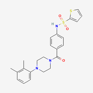 molecular formula C23H25N3O3S2 B4836359 N-(4-{[4-(2,3-dimethylphenyl)-1-piperazinyl]carbonyl}phenyl)-2-thiophenesulfonamide 