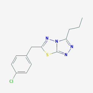 molecular formula C13H13ClN4S B483636 6-(4-Chlorobenzyl)-3-propyl[1,2,4]triazolo[3,4-b][1,3,4]thiadiazole CAS No. 892690-54-9