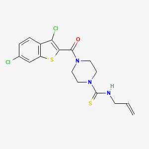 molecular formula C17H17Cl2N3OS2 B4836361 N-allyl-4-[(3,6-dichloro-1-benzothien-2-yl)carbonyl]-1-piperazinecarbothioamide 
