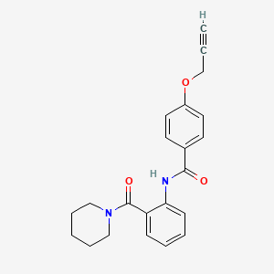 molecular formula C22H22N2O3 B4836402 N-[2-(1-piperidinylcarbonyl)phenyl]-4-(2-propyn-1-yloxy)benzamide 
