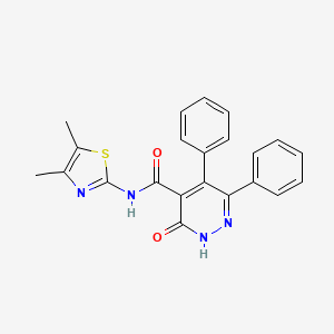 molecular formula C22H18N4O2S B4836418 N-(4,5-dimethyl-1,3-thiazol-2-yl)-3-oxo-5,6-diphenyl-2,3-dihydro-4-pyridazinecarboxamide 