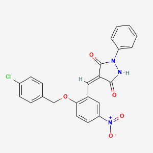 4-{2-[(4-chlorobenzyl)oxy]-5-nitrobenzylidene}-1-phenyl-3,5-pyrazolidinedione