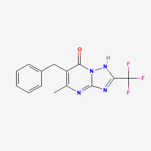 molecular formula C14H11F3N4O B4836431 6-benzyl-5-methyl-2-(trifluoromethyl)[1,2,4]triazolo[1,5-a]pyrimidin-7(4H)-one 