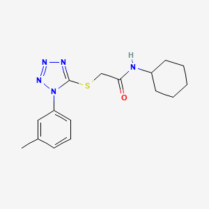 molecular formula C16H21N5OS B4836442 N-cyclohexyl-2-{[1-(3-methylphenyl)-1H-tetrazol-5-yl]thio}acetamide 