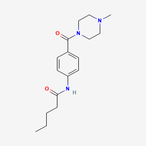 molecular formula C17H25N3O2 B4836448 N-{4-[(4-methyl-1-piperazinyl)carbonyl]phenyl}pentanamide 