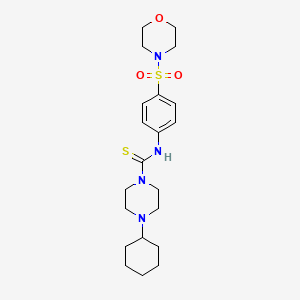 molecular formula C21H32N4O3S2 B4836481 4-cyclohexyl-N-[4-(4-morpholinylsulfonyl)phenyl]-1-piperazinecarbothioamide 