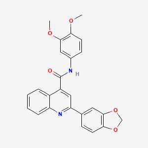 molecular formula C25H20N2O5 B4836485 2-(1,3-benzodioxol-5-yl)-N-(3,4-dimethoxyphenyl)-4-quinolinecarboxamide 