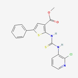 molecular formula C18H14ClN3O2S2 B4836500 methyl 2-({[(2-chloro-3-pyridinyl)amino]carbonothioyl}amino)-5-phenyl-3-thiophenecarboxylate 