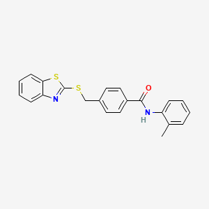 molecular formula C22H18N2OS2 B4836551 4-[(1,3-benzothiazol-2-ylthio)methyl]-N-(2-methylphenyl)benzamide 