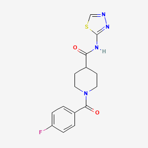 1-(4-fluorobenzoyl)-N-1,3,4-thiadiazol-2-yl-4-piperidinecarboxamide