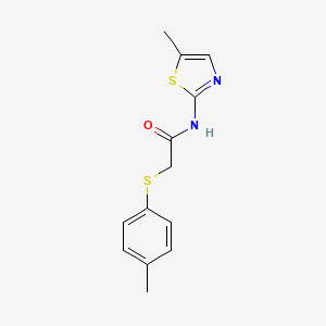 molecular formula C13H14N2OS2 B4836635 2-[(4-methylphenyl)thio]-N-(5-methyl-1,3-thiazol-2-yl)acetamide 