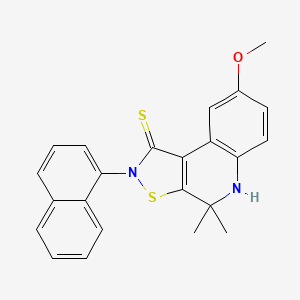 molecular formula C23H20N2OS2 B4836694 8-methoxy-4,4-dimethyl-2-(1-naphthyl)-4,5-dihydroisothiazolo[5,4-c]quinoline-1(2H)-thione 