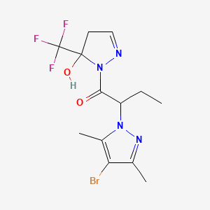 1-[2-(4-bromo-3,5-dimethyl-1H-pyrazol-1-yl)butanoyl]-5-(trifluoromethyl)-4,5-dihydro-1H-pyrazol-5-ol
