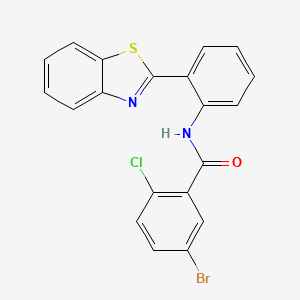 molecular formula C20H12BrClN2OS B4836730 N-[2-(1,3-benzothiazol-2-yl)phenyl]-5-bromo-2-chlorobenzamide 