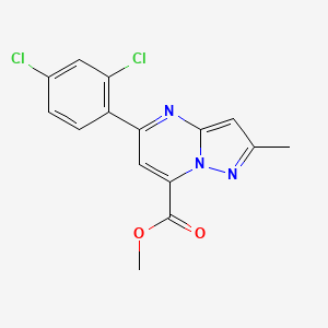 molecular formula C15H11Cl2N3O2 B4836749 methyl 5-(2,4-dichlorophenyl)-2-methylpyrazolo[1,5-a]pyrimidine-7-carboxylate 