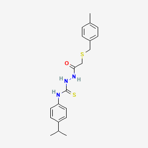 molecular formula C20H25N3OS2 B4836757 N-(4-isopropylphenyl)-2-{[(4-methylbenzyl)thio]acetyl}hydrazinecarbothioamide 