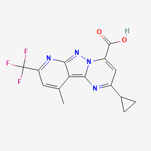 4-cyclopropyl-13-methyl-11-(trifluoromethyl)-3,7,8,10-tetrazatricyclo[7.4.0.02,7]trideca-1,3,5,8,10,12-hexaene-6-carboxylic acid