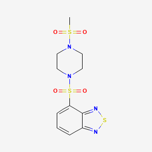 molecular formula C11H14N4O4S3 B4836775 4-{[4-(methylsulfonyl)-1-piperazinyl]sulfonyl}-2,1,3-benzothiadiazole 