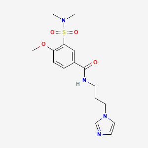molecular formula C16H22N4O4S B4836781 3-[(dimethylamino)sulfonyl]-N-[3-(1H-imidazol-1-yl)propyl]-4-methoxybenzamide 