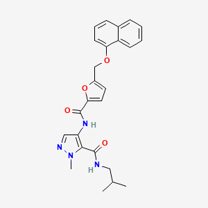 molecular formula C25H26N4O4 B4836788 N-isobutyl-1-methyl-4-({5-[(1-naphthyloxy)methyl]-2-furoyl}amino)-1H-pyrazole-5-carboxamide 