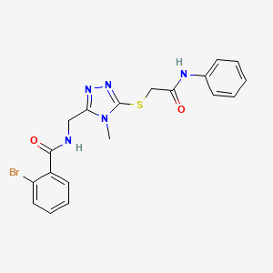 molecular formula C19H18BrN5O2S B4836823 N-({5-[(2-anilino-2-oxoethyl)thio]-4-methyl-4H-1,2,4-triazol-3-yl}methyl)-2-bromobenzamide 
