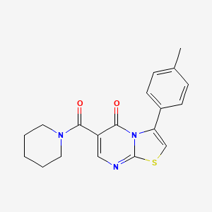 3-(4-methylphenyl)-6-(1-piperidinylcarbonyl)-5H-[1,3]thiazolo[3,2-a]pyrimidin-5-one