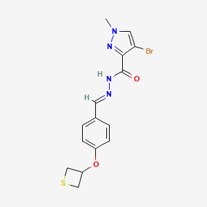 molecular formula C15H15BrN4O2S B4836841 4-bromo-1-methyl-N'-[4-(3-thietanyloxy)benzylidene]-1H-pyrazole-3-carbohydrazide 