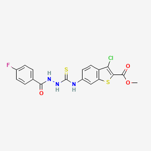 molecular formula C18H13ClFN3O3S2 B4836846 methyl 3-chloro-6-({[2-(4-fluorobenzoyl)hydrazino]carbonothioyl}amino)-1-benzothiophene-2-carboxylate CAS No. 669737-87-5