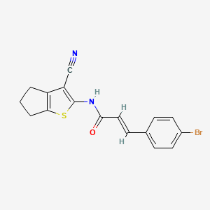 3-(4-bromophenyl)-N-(3-cyano-5,6-dihydro-4H-cyclopenta[b]thien-2-yl)acrylamide