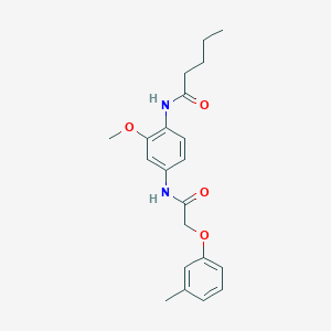 molecular formula C21H26N2O4 B4836888 N-(2-methoxy-4-{[(3-methylphenoxy)acetyl]amino}phenyl)pentanamide 