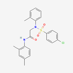 molecular formula C23H23ClN2O3S B4836892 N~2~-[(4-chlorophenyl)sulfonyl]-N~1~-(2,4-dimethylphenyl)-N~2~-(2-methylphenyl)glycinamide 