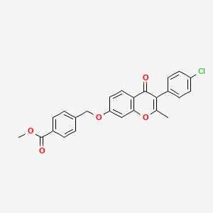 molecular formula C25H19ClO5 B4836897 methyl 4-({[3-(4-chlorophenyl)-2-methyl-4-oxo-4H-chromen-7-yl]oxy}methyl)benzoate 