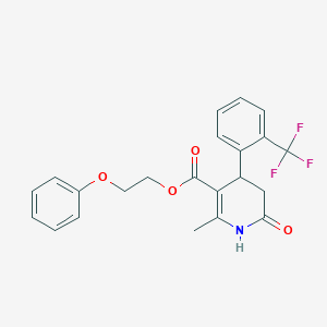 2-phenoxyethyl 2-methyl-6-oxo-4-[2-(trifluoromethyl)phenyl]-1,4,5,6-tetrahydro-3-pyridinecarboxylate