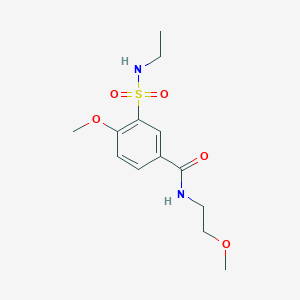 molecular formula C13H20N2O5S B4836915 3-[(ethylamino)sulfonyl]-4-methoxy-N-(2-methoxyethyl)benzamide 