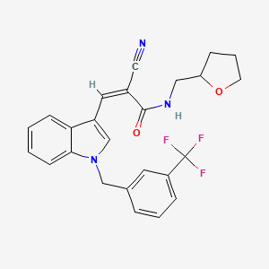 molecular formula C25H22F3N3O2 B4836921 2-cyano-N-(tetrahydro-2-furanylmethyl)-3-{1-[3-(trifluoromethyl)benzyl]-1H-indol-3-yl}acrylamide 