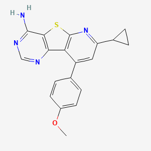 molecular formula C19H16N4OS B4836929 7-cyclopropyl-9-(4-methoxyphenyl)pyrido[3',2':4,5]thieno[3,2-d]pyrimidin-4(3H)-imine 